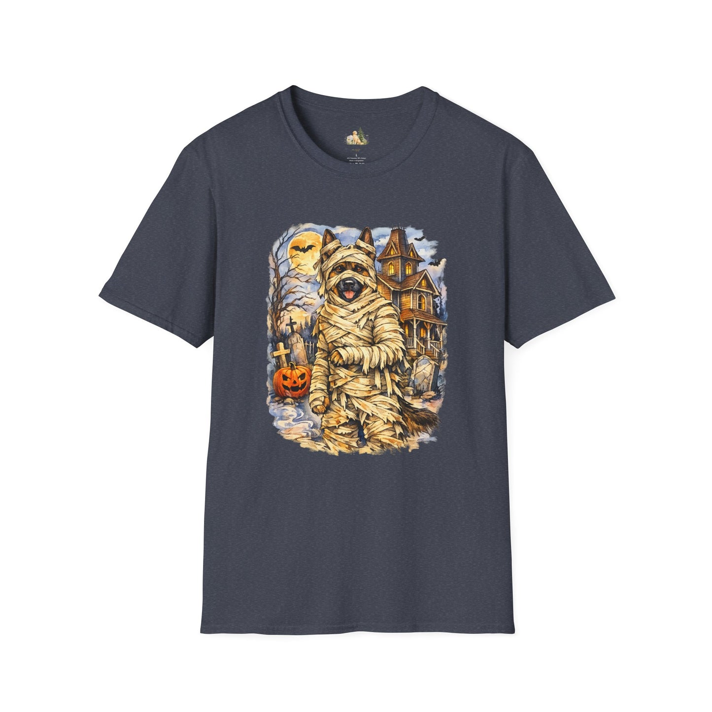 Unisex Mummy German Shepherd Halloween T-Shirt - What Tails Lurk Behind The Pines Collection
