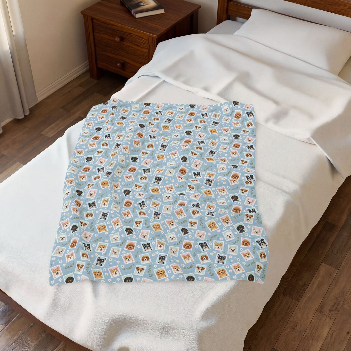 Plush Blanket - Cute Puppy Pattern Velveteen Throw 30"x40"