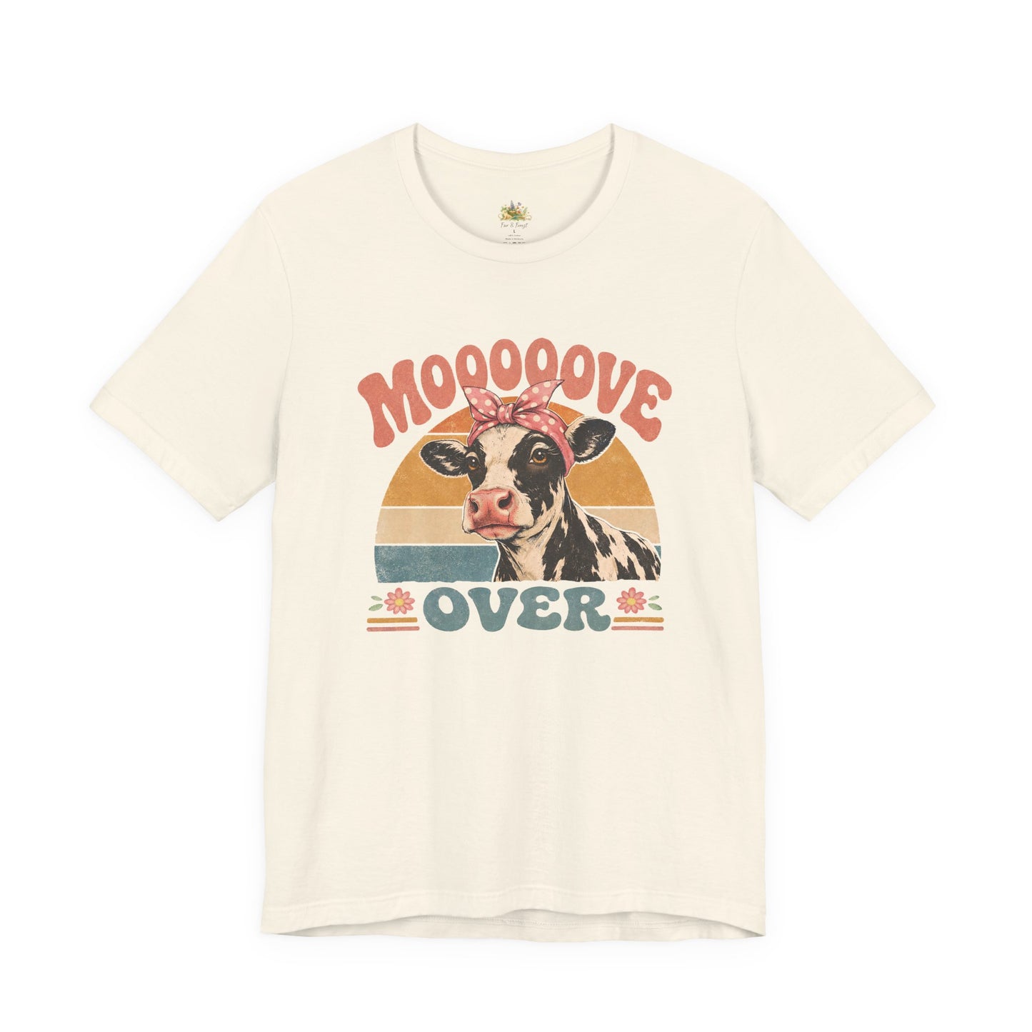 Moooove Over Cow Graphic Tee — Retro Farm Animal Shirt for Women & Men