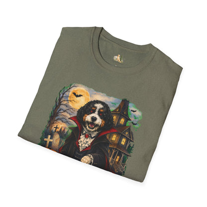 Unisex Halloween Bernese Mountain Dog Costume Tee – What Tails Lurks Behind The Pines Collection