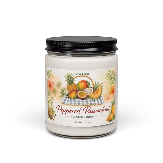 Peppered Passionfruit Soy Candle — 9oz Tropical Fruit Scented Jar