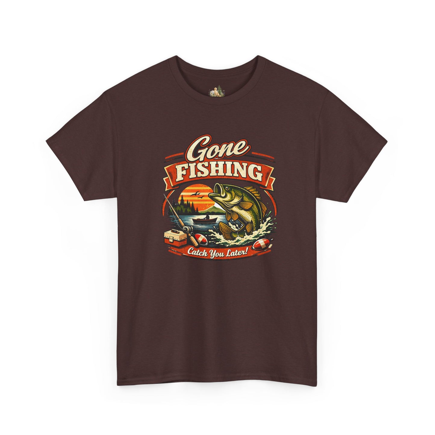 Gone Fishing Graphic Tee — "Gone Fishing, Catch You Later" Fishing T-Shirt (Heavy Weight Tee)
