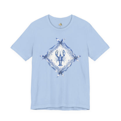 T-Shirt — Blue Delft Lobster Bandana Graphic Tee