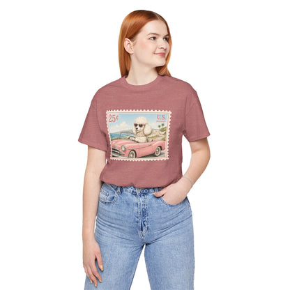 Vintage Pup Roadtrip T-Shirt — Retro Stamp Design (25)