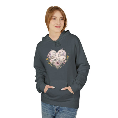 Hoodie — Floral Heart "Dog Mom" Graphic