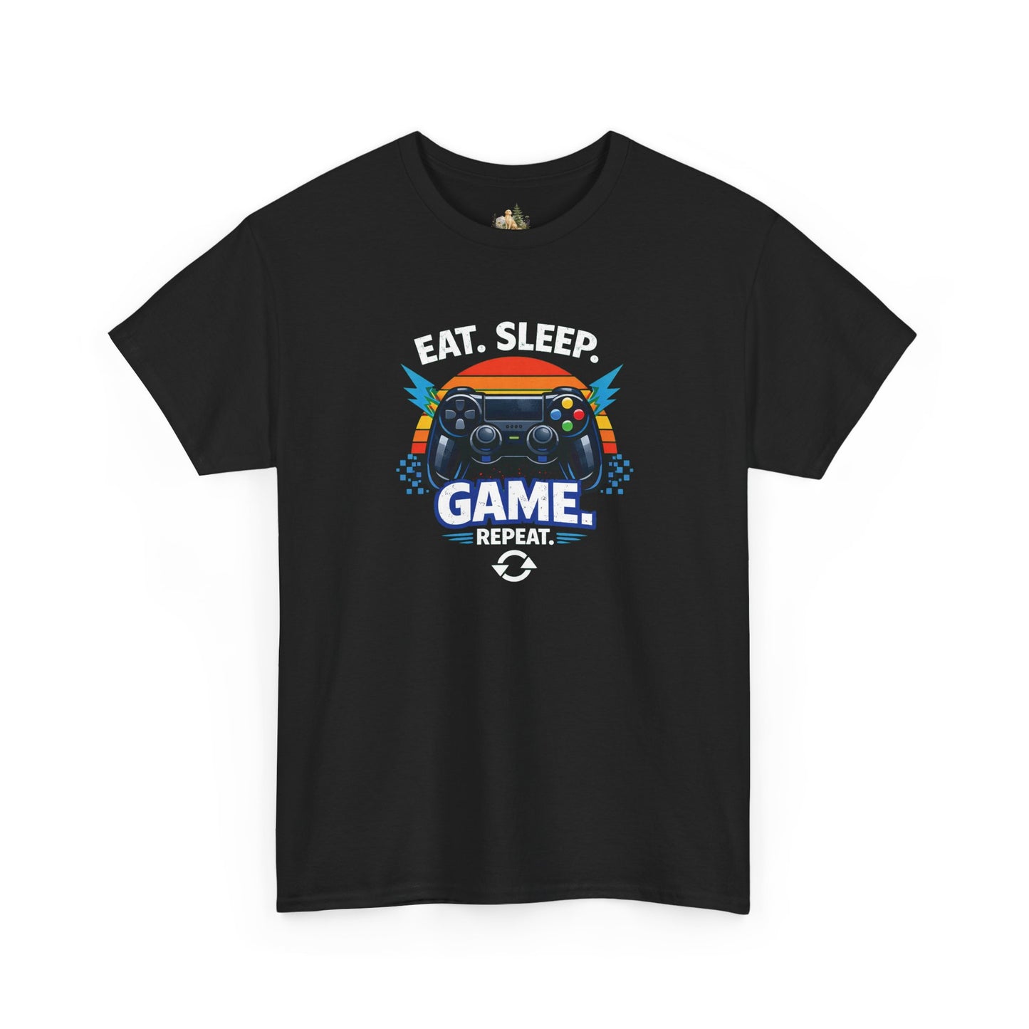 Gaming Controller Graphic Tee — "GAME" Retro Sunset Video Game T-Shirt (Heavy Weight Tee)