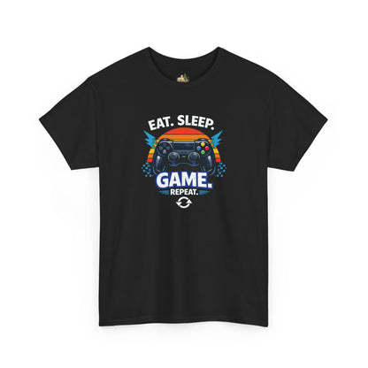 Gaming Controller Graphic Tee — "GAME" Retro Sunset Video Game T-Shirt (Heavy Weight Tee)