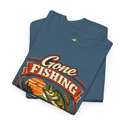Gone Fishing Graphic Tee — "Gone Fishing, Catch You Later" Fishing T-Shirt (Heavy Weight Tee)