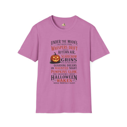 Halloween Pumpkin Poem T-Shirt — 'Under the Moon's Whispers Drift' Autumn Tee