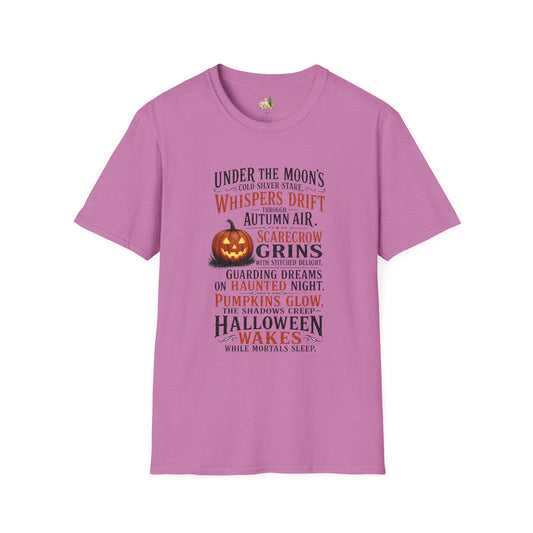 Halloween Pumpkin Poem T-Shirt — 'Under the Moon's Whispers Drift' Autumn Tee