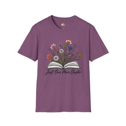 Floral Book Tee — “Just One More Chapter” Graphic T-Shirt