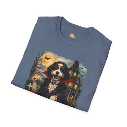 Unisex Halloween Bernese Mountain Dog Costume Tee – What Tails Lurks Behind The Pines Collection