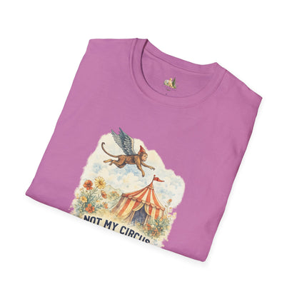 T-Shirt — Vintage Circus Monkey 'Not My Circus, Not My Monkeys' Graphic Tee (Light Weight, Ultra Soft Tee)