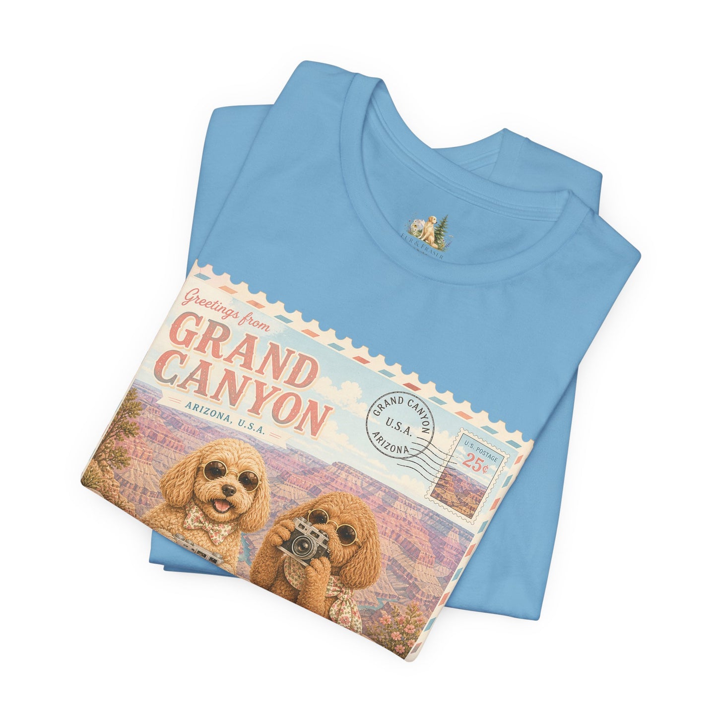 Grand Canyon Pups T-Shirt | Vintage Postcard Dogs Travel Design
