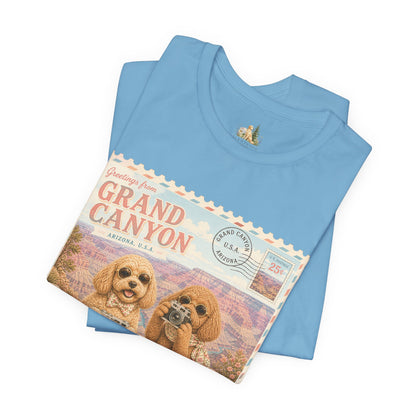Grand Canyon Pups T-Shirt | Vintage Postcard Dogs Travel Design