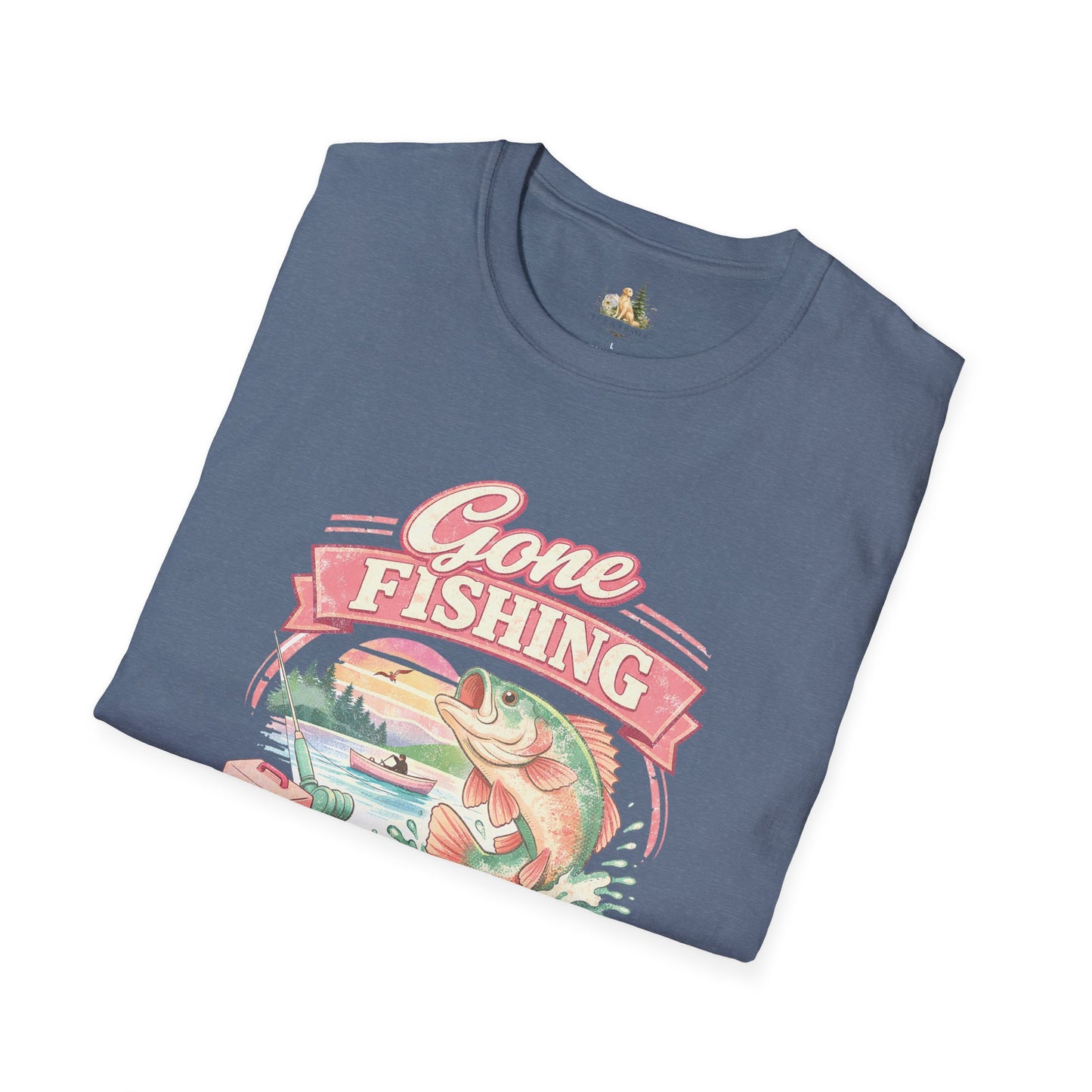 Gone Fishing T-Shirt – Retro Bass Fishing Graphic Tee (Catch You Later) Light Weight, Ultra Soft Tee