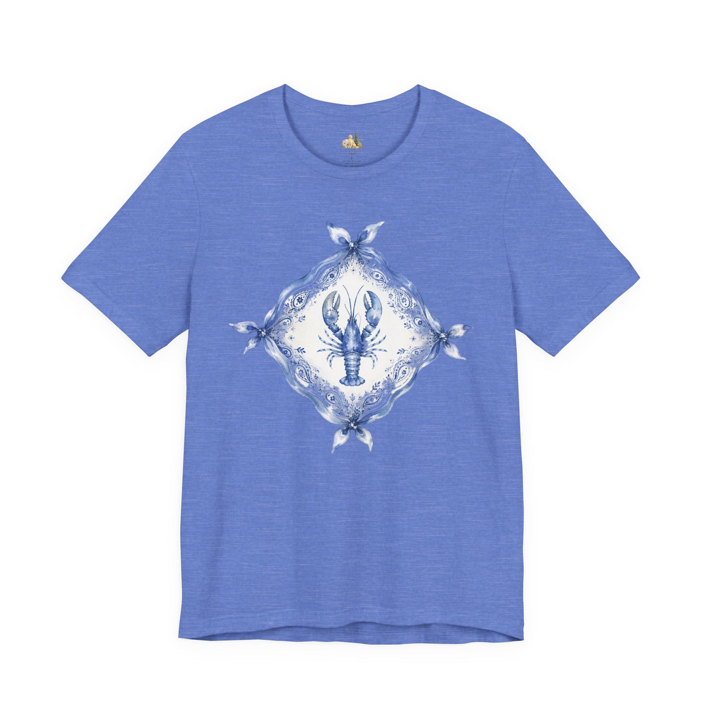 T-Shirt — Blue Delft Lobster Bandana Graphic Tee