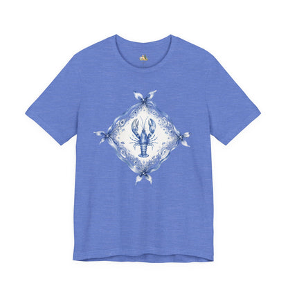 T-Shirt — Blue Delft Lobster Bandana Graphic Tee