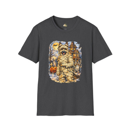 Unisex Mummy German Shepherd Halloween T-Shirt - What Tails Lurk Behind The Pines Collection