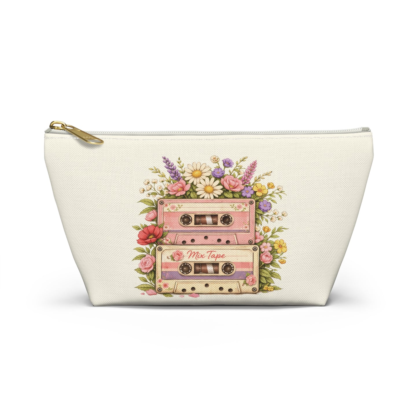 Retro Floral Cassette Accessory Pouch