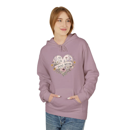 Hoodie — Floral Heart "Dog Mom" Graphic