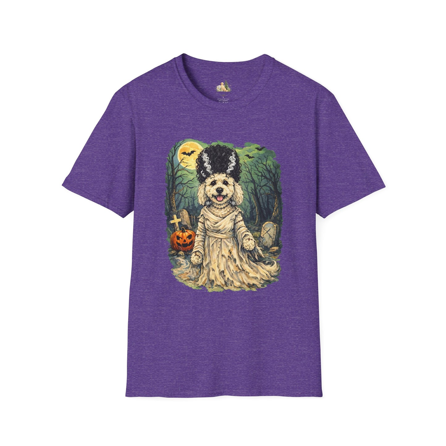 Unisex Halloween Dog Bride Of Barkenstein T-Shirt —What Tails Lurk Behind The Pines Collection