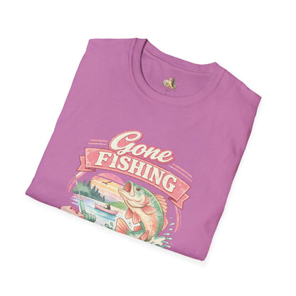 Gone Fishing T-Shirt – Retro Bass Fishing Graphic Tee (Catch You Later) Light Weight, Ultra Soft Tee