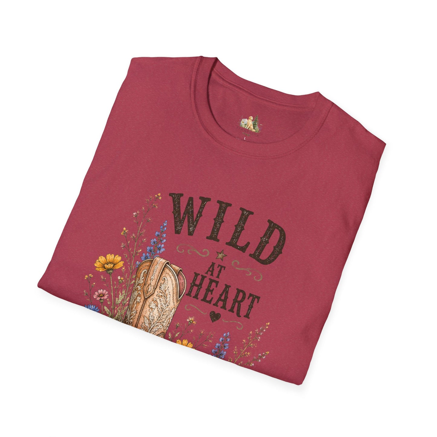 Wild at Heart Cowboy Boot T-Shirt – Floral Western Graphic Tee (Light Weight, Ultra Soft Tee)