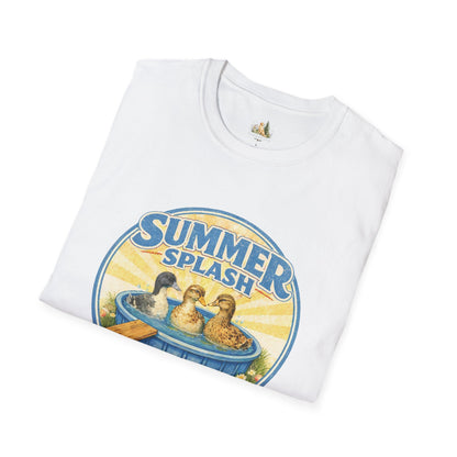 Unisex Summer Splash Tee — Vintage Ducklings Graphic T‑Shirt (Light Weight, Ultra Soft Tee)