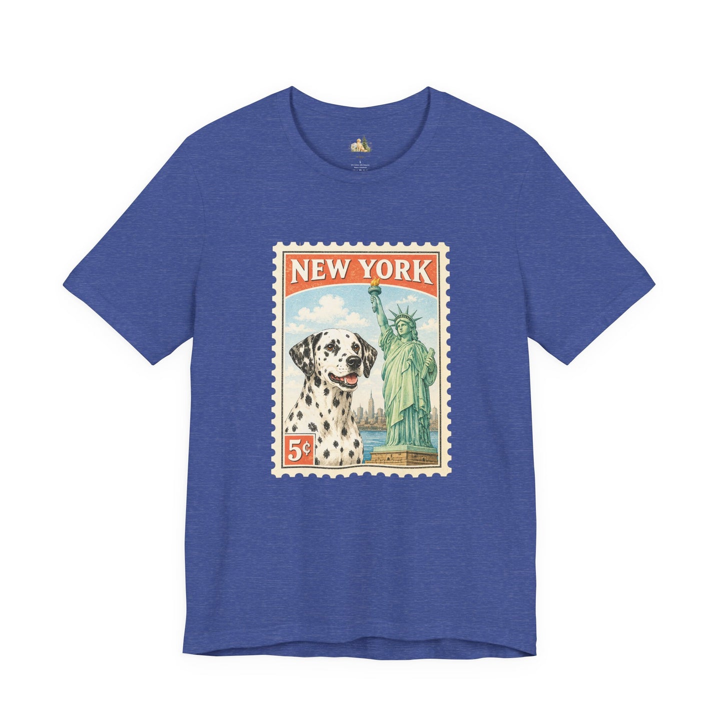 New York Dalmatian T-Shirt | Statue of Liberty Vintage Postage