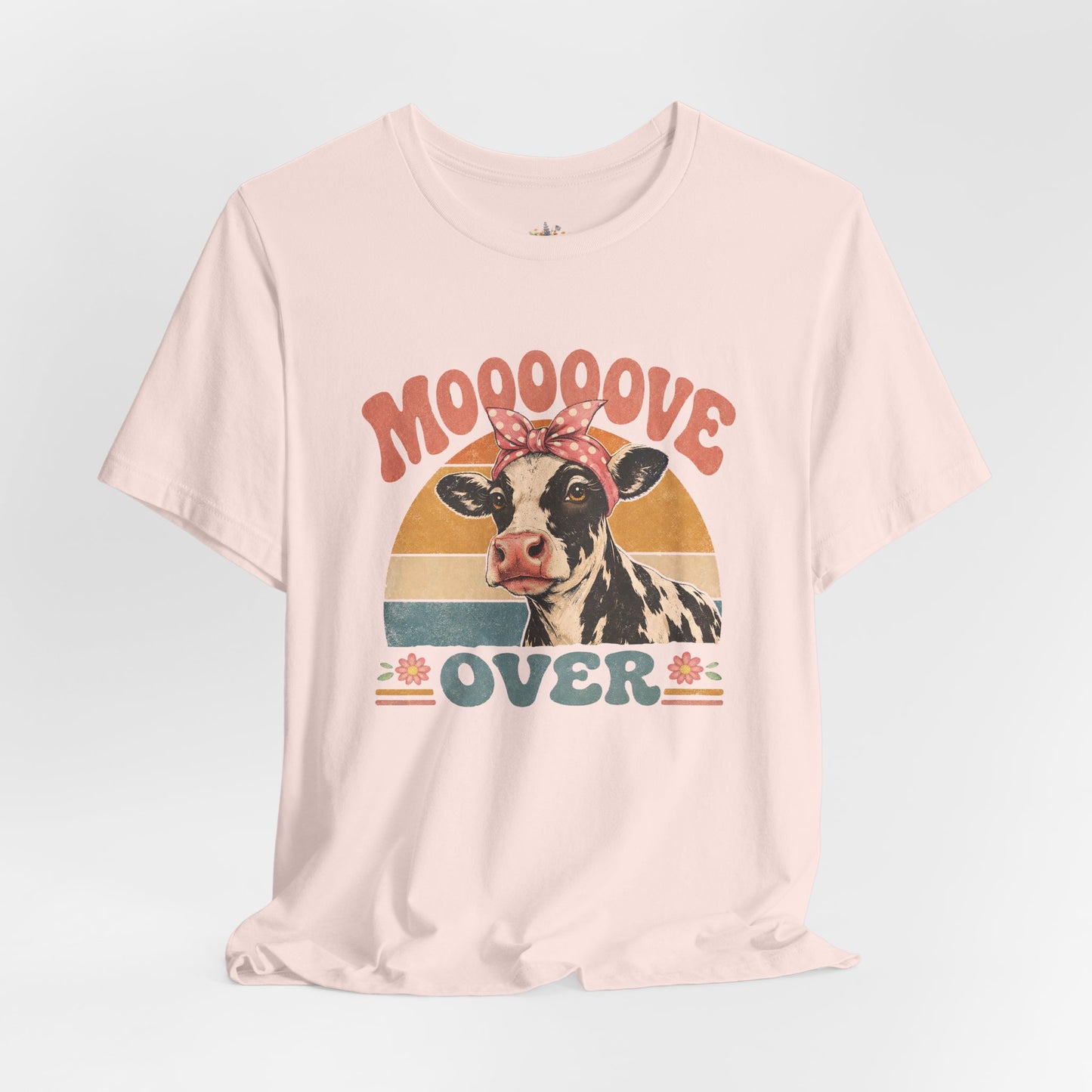 Moooove Over Cow Graphic Tee — Retro Farm Animal Shirt for Women & Men