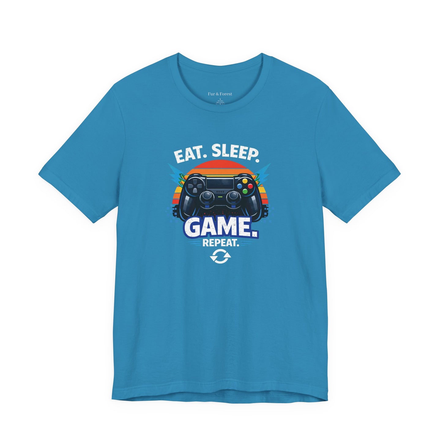 Gaming Controller Graphic Tee — "GAME" Retro Sunset Video Game T-Shirt