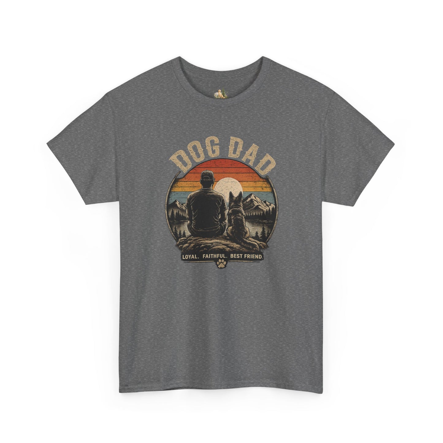 Dog Dad T-Shirt – Vintage "Loyal. Faithful. Best Friend." Graphic Tee for Dog Lovers