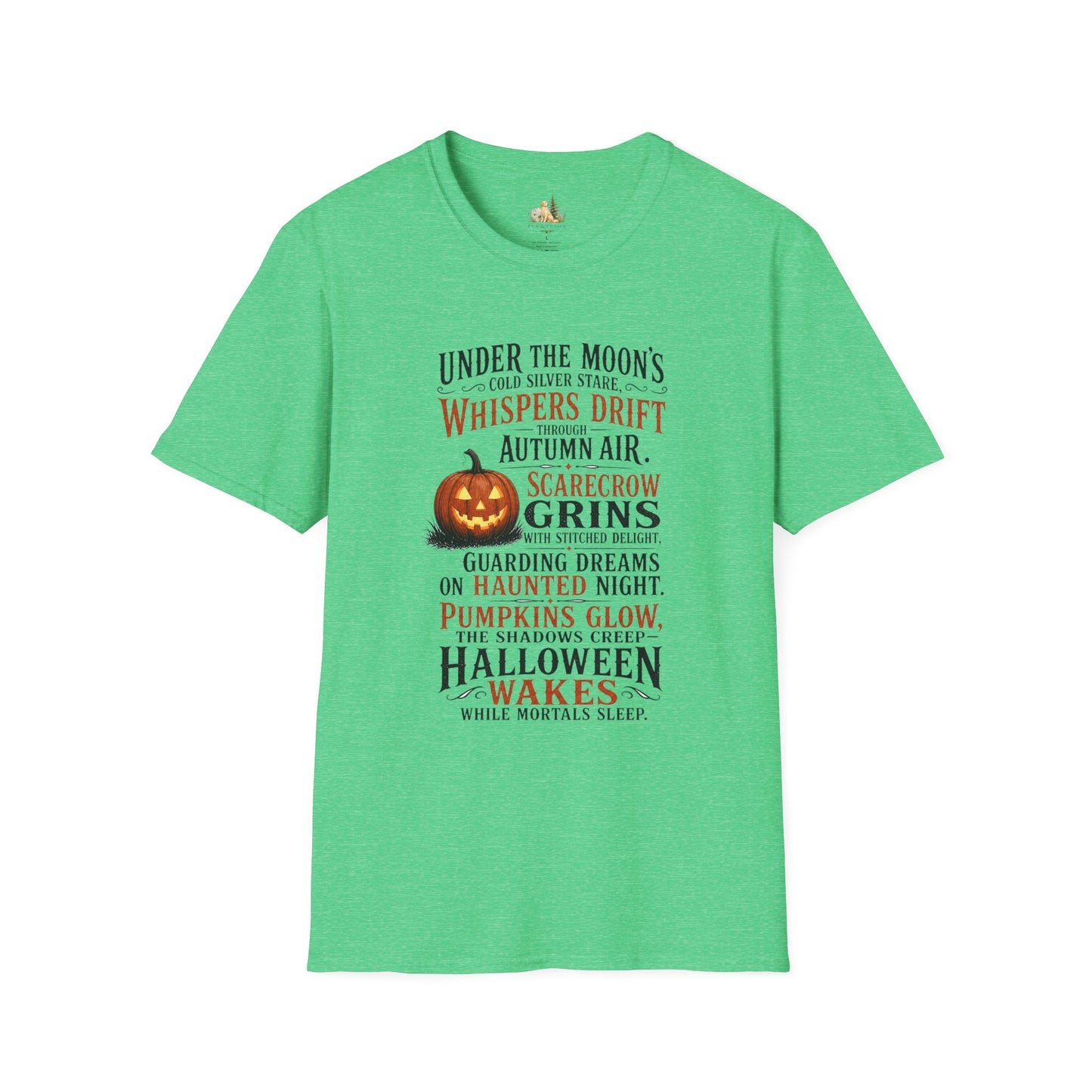Halloween Pumpkin Poem T-Shirt — 'Under the Moon's Whispers Drift' Autumn Tee