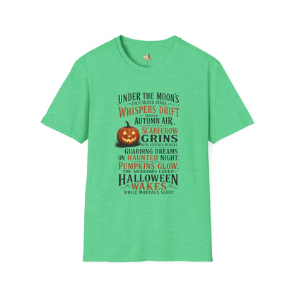 Halloween Pumpkin Poem T-Shirt — 'Under the Moon's Whispers Drift' Autumn Tee