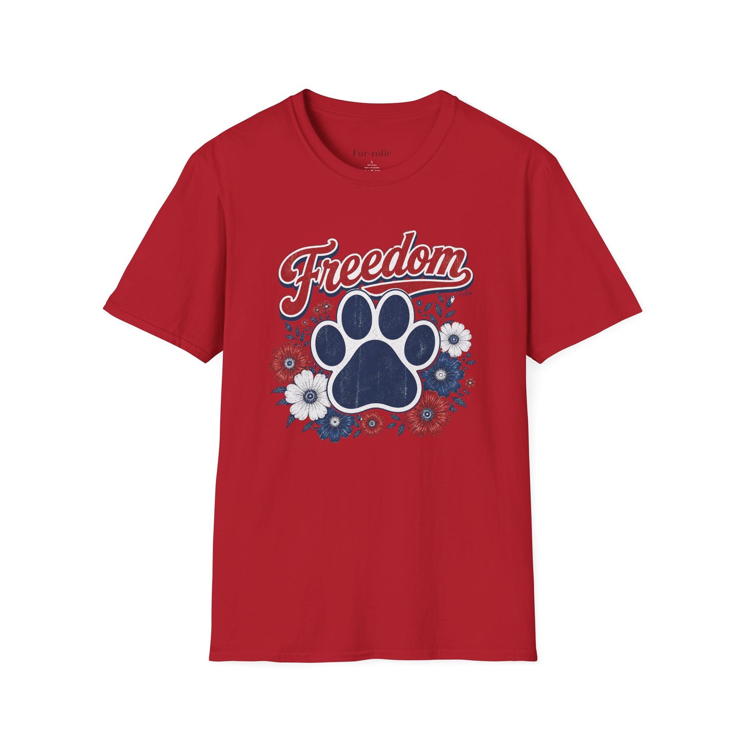 Freedom Paw T-Shirt — Patriotic Dog Tee