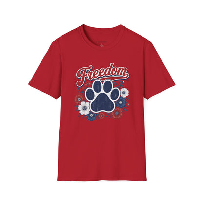 Freedom Paw T-Shirt — Patriotic Dog Tee