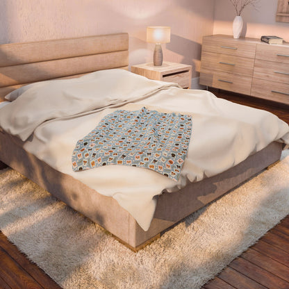 Plush Blanket - Cute Puppy Pattern Velveteen Throw 30"x40"