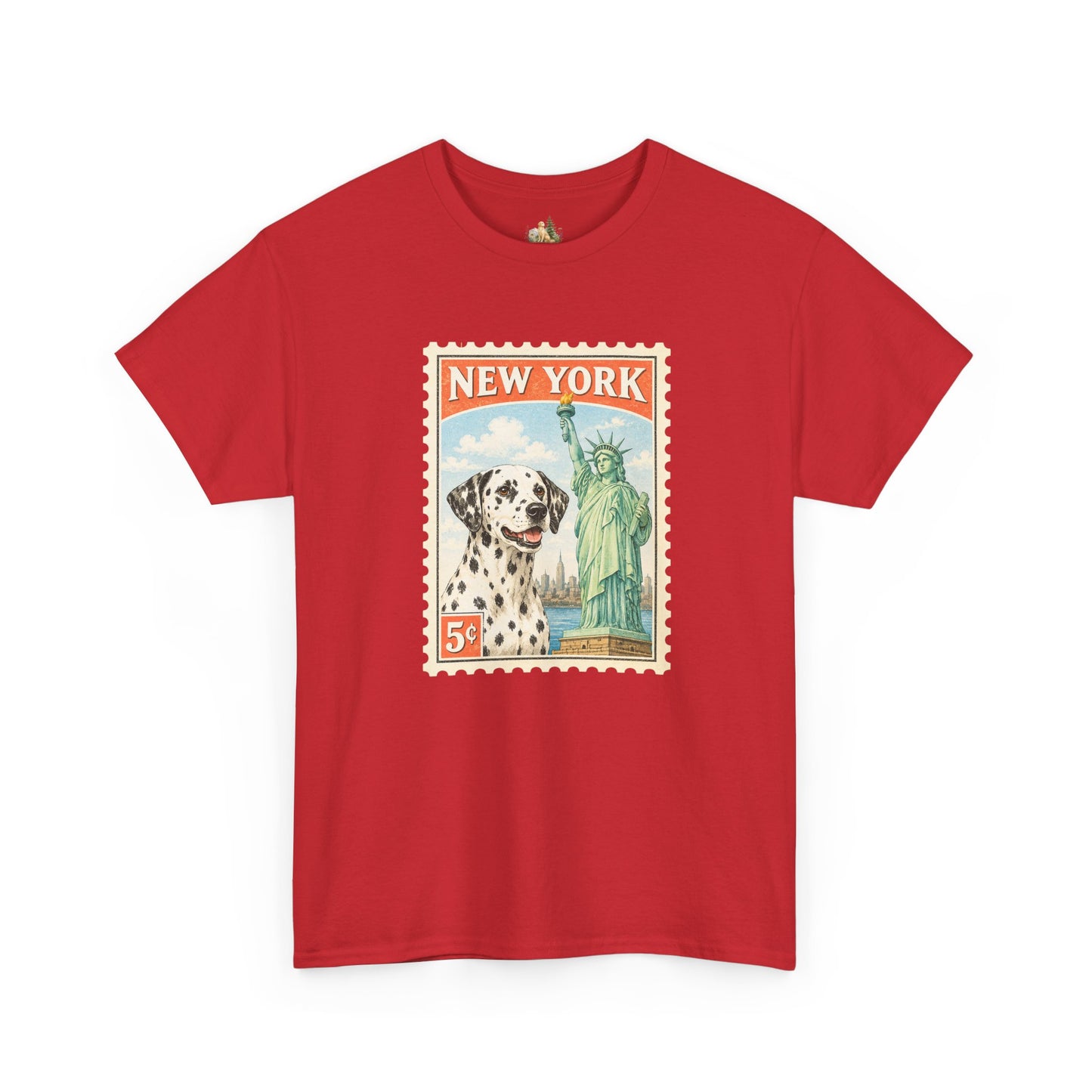 New York Dalmatian T-Shirt | Statue of Liberty Vintage Postage (Heavy Weight Tee)