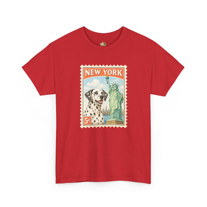 New York Dalmatian T-Shirt | Statue of Liberty Vintage Postage (Heavy Weight Tee)