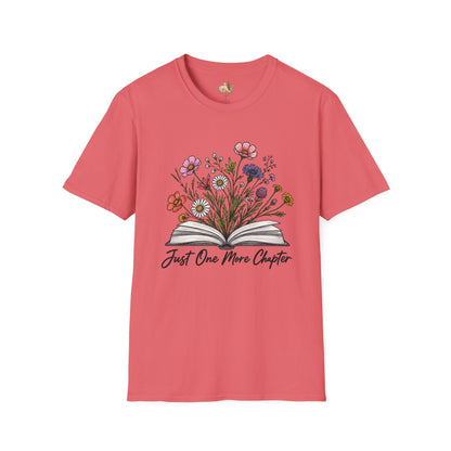 Floral Book Tee — “Just One More Chapter” Graphic T-Shirt