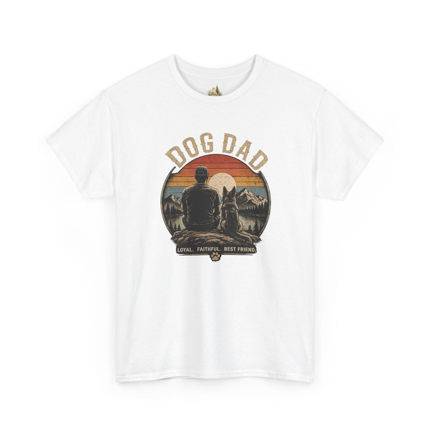 Dog Dad T-Shirt – Vintage "Loyal. Faithful. Best Friend." Graphic Tee for Dog Lovers