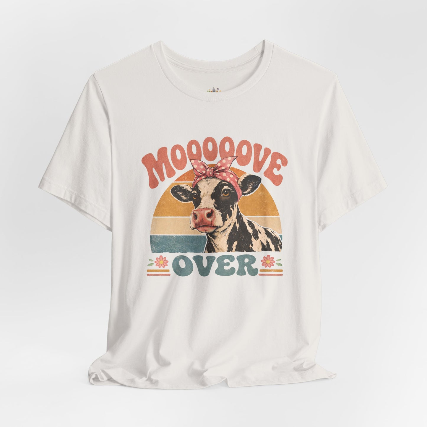Moooove Over Cow Graphic Tee — Retro Farm Animal Shirt for Women & Men