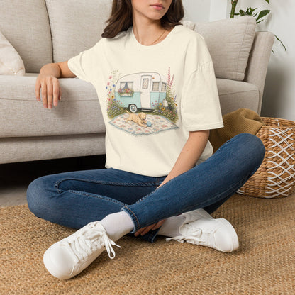 Vintage Camper T-Shirt — Cozy Caravan & Picnic Design(Light Weight, Ultra Soft)