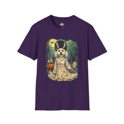 Unisex Halloween Dog Bride Of Barkenstein T-Shirt —What Tails Lurk Behind The Pines Collection