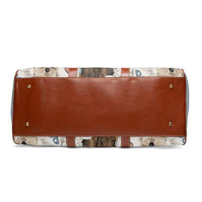 Dog Pattern Travel Bag — Waterproof Weekender Duffel