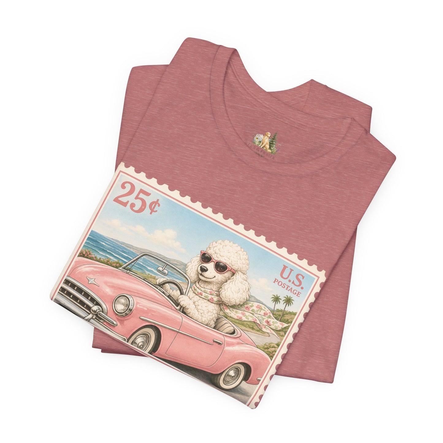 Vintage Pup Roadtrip T-Shirt — Retro Stamp Design (25)