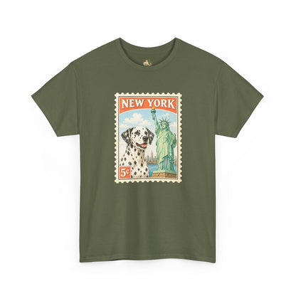 New York Dalmatian T-Shirt | Statue of Liberty Vintage Postage (Heavy Weight Tee)