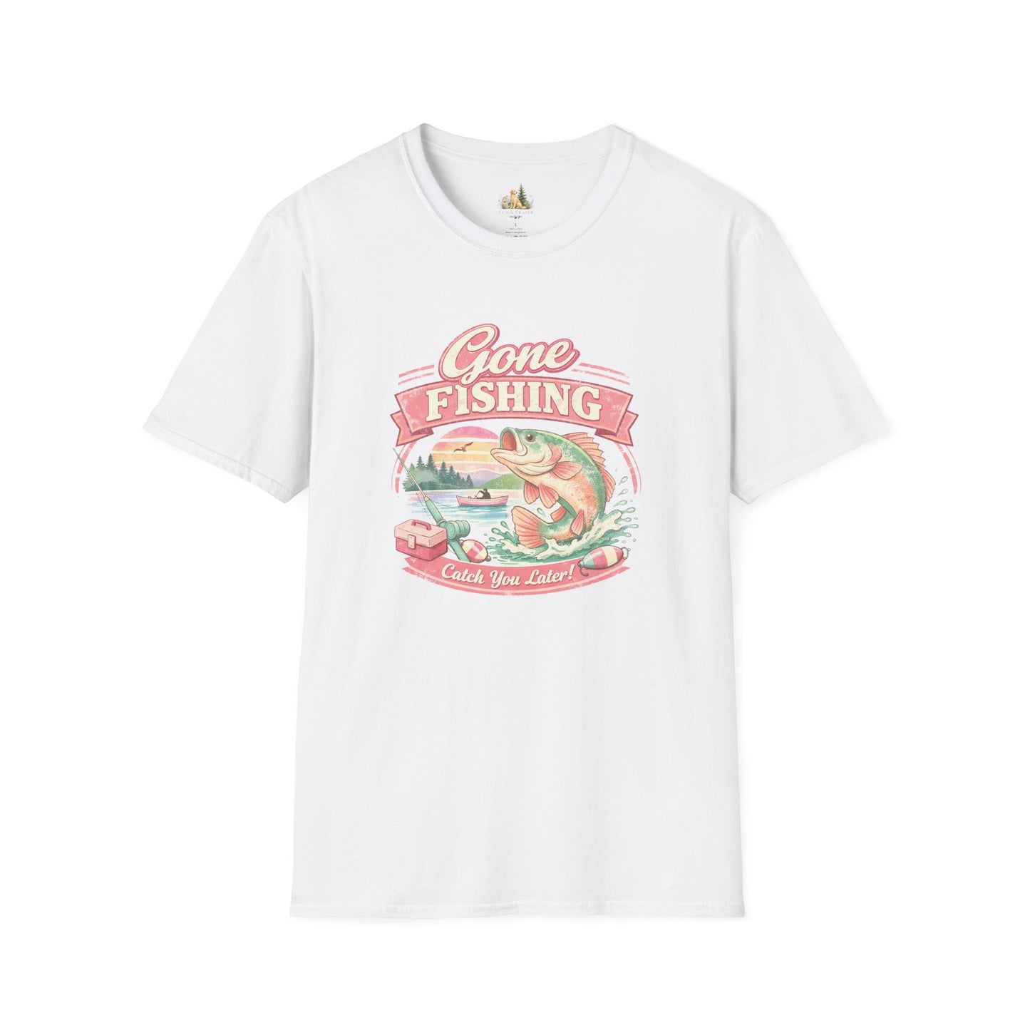 Gone Fishing T-Shirt – Retro Bass Fishing Graphic Tee (Catch You Later) Light Weight, Ultra Soft Tee