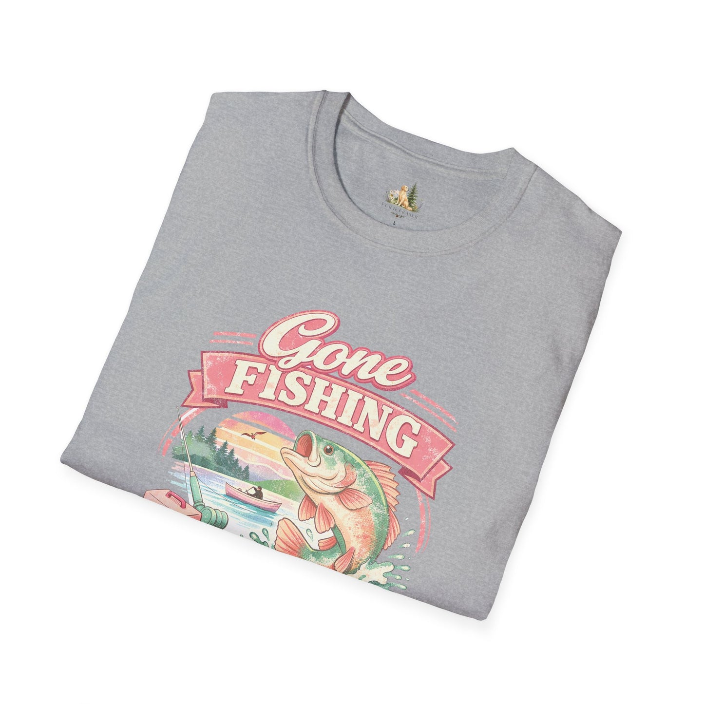 Gone Fishing T-Shirt – Retro Bass Fishing Graphic Tee (Catch You Later) Light Weight, Ultra Soft Tee